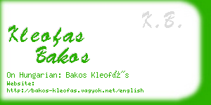 kleofas bakos business card
